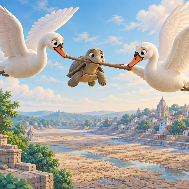 The Tortoise and the Two Swans